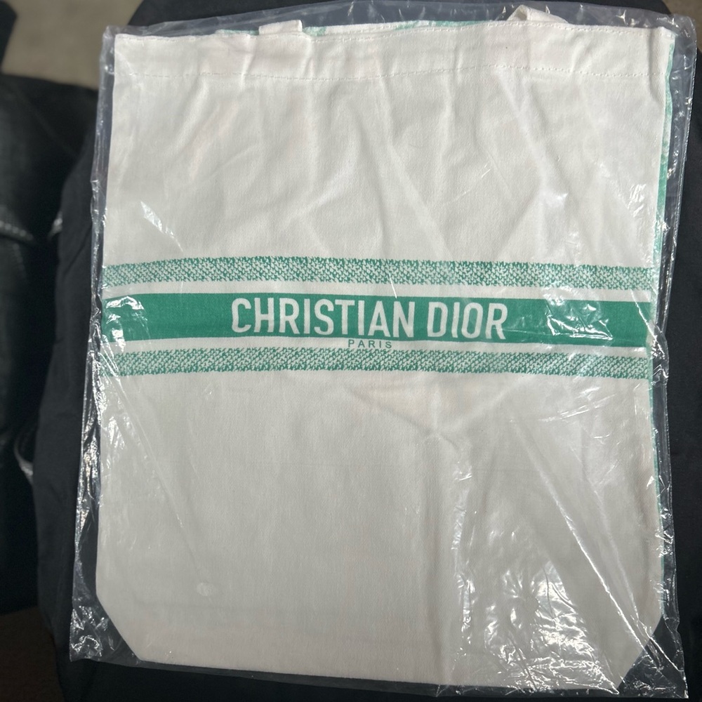 BNWT - Christian Dior White and Green Tote Bag